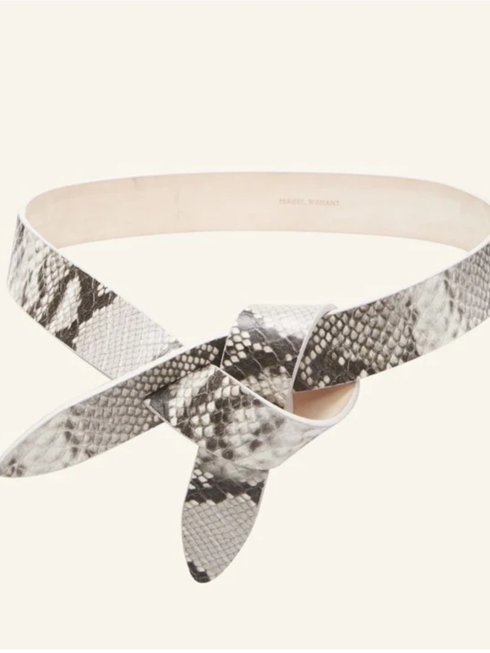 Isabel Marant Grey Snakeskin Knot Belt